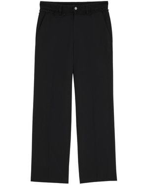 MM6 by Maison Margiela Frayed-Waistband Trousers - Black
