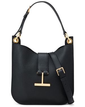 Tom Ford Small Tara Leather Tote Bag - Black