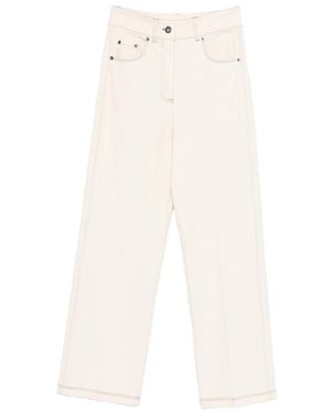 Max Mara Straight Leg Seam Jeans - White