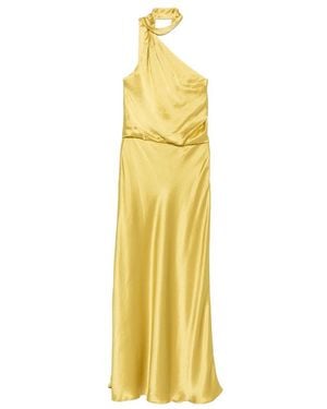 STAUD Estelle One-Shoulder Draped Maxi Dress - Metallic