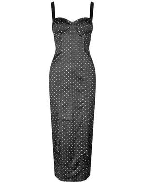 ROTATE BIRGER CHRISTENSEN Satin Midi Bustier Dress - Black