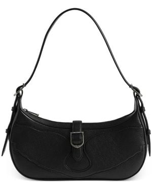 Zadig & Voltaire Moonrise Buckle-Detail Curved Shoulder Bag - Black