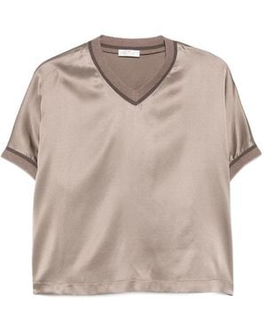 Panicale V-Neck Blouse - Gray