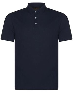 Zanone Button-Up Polo Shirt - Blue