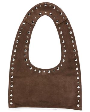 GIMAGUAS Mini Franca Studded Suede Shoulder Bag - Brown
