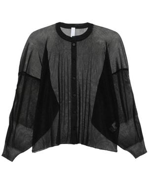 CFCL Cascade Lucent Buttoned Paneled Top - Black