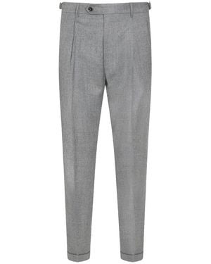 Berwich Button-Fastening Pleated Trousers - Grey