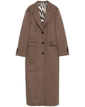 Eraldo Single-Breasted Coat - Brown