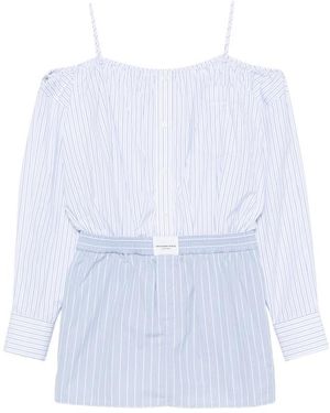 Alexander Wang Off Shoulder Dress With Boxer Waist - Blue