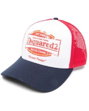 DSquared² Logo-Print Cap - Blue