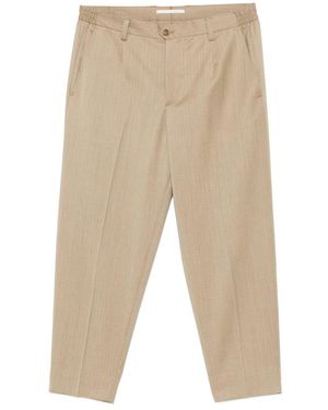 BRIGLIA Portofino Belt-Loops Trousers - Natural