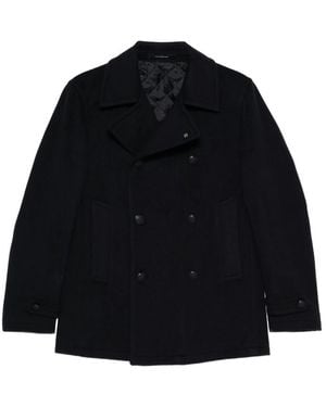 Tagliatore Double-Breasted Wool Coat - Black