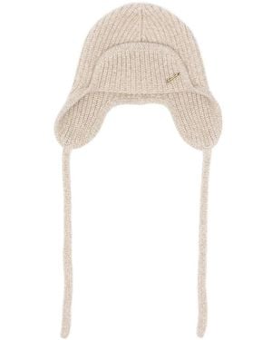 Borsalino Reinhold Ribbed Ear-Flap Beanie Hat - White