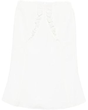 ShuShu/Tong Ruffle-Trimmed Flared Skirt - White