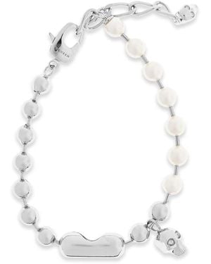 McQueen Skull Pearl Bracelet - White