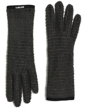 Satisfy Fleece Waffle-Textured Gloves - Black