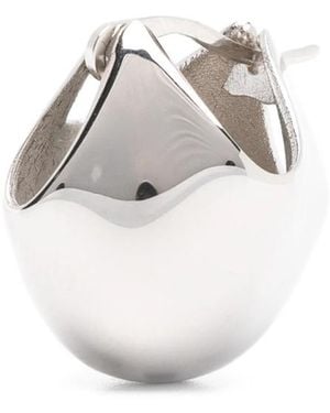 KHAITE Small Lotus Polished Earrings - White