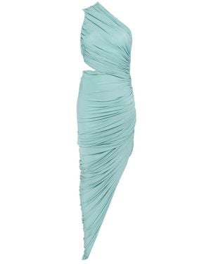 Alaïa One-Shoulder Gathered Dress - Green