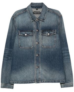 Tom Ford Faded Denim Jacket - Blue