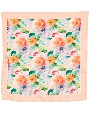 D'Aniello Floral-Print Scarf - White
