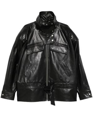 Entire studios Sol Belted High-Neck Jacket - Black