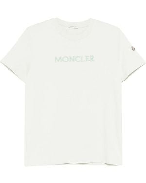Moncler Logo-Embroidered T-Shirt - White