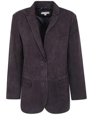 JC Sophie Prudence Suede-Finish Blazer - Blue