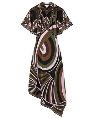 PUCCI Iride-And-Baiadera-Print Crêpe-De-Chine Dress - Black