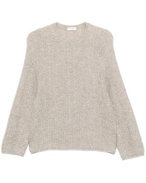 Panicale Cashmere Sequin-Embellished Ribbed-Knit Sweater - White