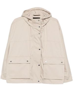 Moorer Maryana Hooded Pocket Jacket - Natural