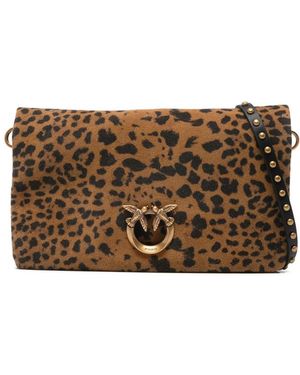 Pinko Love One Slouchy Clutch Bag - Brown