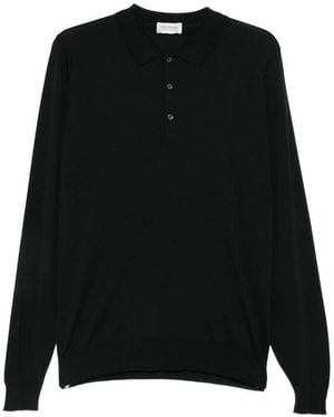 John Smedley Belpert Long-Sleeve Polo Sweater - Black