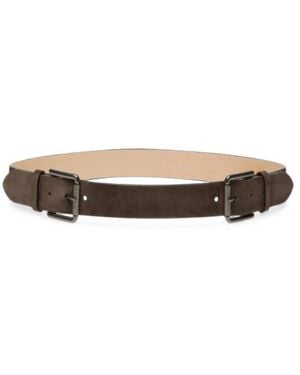 Max Mara Leather Masunno Belt - Grey