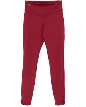 MACRON High-Waisted Performance Leggings - Red