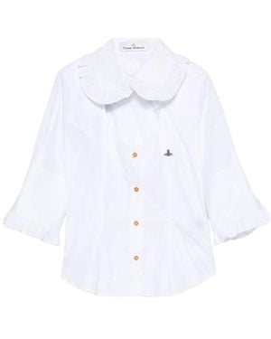 Vivienne Westwood Ss Toulouse Frill Cut-Out Shirt - White