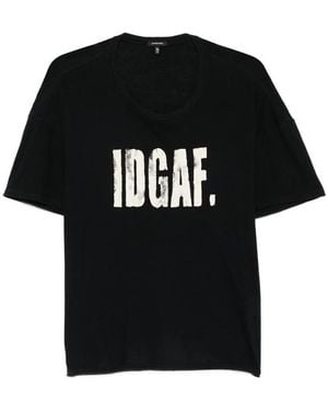 R13 I Don'T Give A F Graphic-Print T-Shirt - Black
