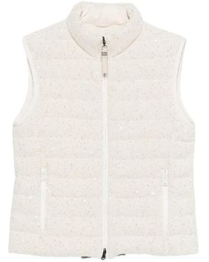 Brunello Cucinelli Cotton Down Vest - Natural
