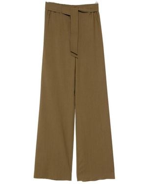 Max Mara Meditto Belted Wide-Leg Pants - Green
