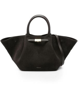 DeMellier London Medium The Midi New York Suede Tote Bag - Black