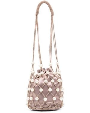 Rosantica Crystal-Embellished Bucket Bag - Pink