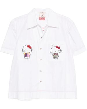 Péro Pocket Embroidered Shirt - White