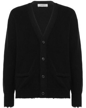 Laneus V-Neck Cardigan - Black
