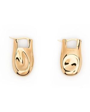 KHAITE Engraved-Logo Earrings - Metallic