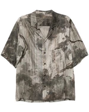 Ziggy Chen Printed Silk Shirt - Grey