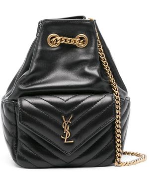 Saint Laurent Joe Quilted Backpack - Black
