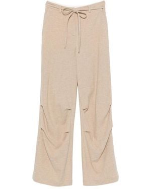 LE SULLY STUDIO Pleated Drawstring-Fastening Pants - Natural