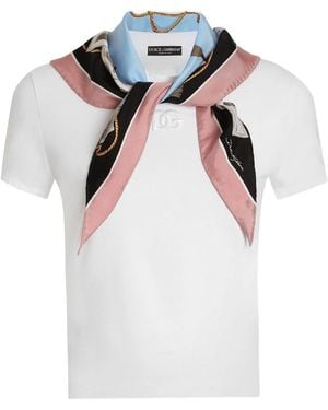 Dolce & Gabbana Scarf-Wrapped T-Shirt - White