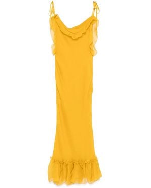 Saint Laurent Silk Maxi Dress - Yellow