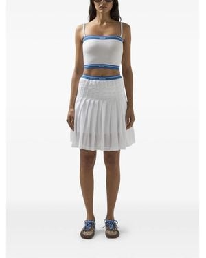 Gcds Logo-Detail Pleated Mini Skirt - Grey