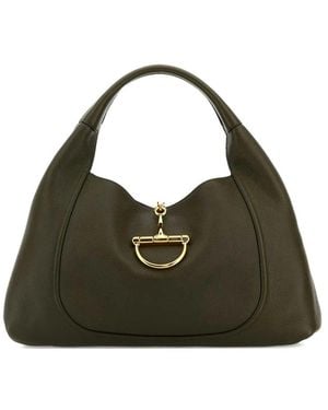 Gucci Large Softbit Leather Shoulder Bag - Green